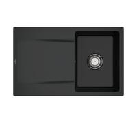 Villeroy & Boch V&B Évier affleurant Siluet 45 Flat avec garniture vidage, commande manuelle, noir pur Quantité:1