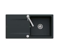 Villeroy & Boch V&B Évier affleurant Siluet 60 Flat avec garniture, excentrique, noir pur Quantité:1