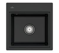 Villeroy & Boch V&B évier affleurant Subway Style 50 S Flat grille, droite, avec garniture, noir Quantité:1