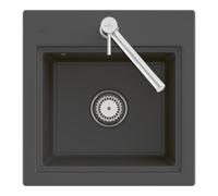 Villeroy & Boch V&B Évier affleurant Subway Style 50 S Flat grille, droite, avec garniture, noir Quantité:1