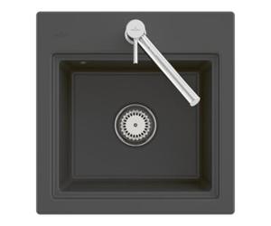 Villeroy & Boch V&B Évier affleurant Subway Style 50 S Flat grille, droite, avec garniture, noir Quantité:1