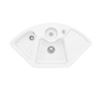 Villeroy & Boch V&B Évier d'angle Solo avec garniture de vidage, excentrique, blanc brillant C-plus Quantité:1