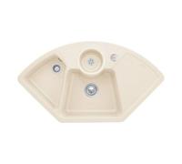 Villeroy & Boch V&B Évier d'angle Solo avec garniture de vidage, excentrique, ivoire CeramicPlus Quantité:1