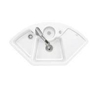 Villeroy & Boch V&B Évier d'angle Solo avec garniture vidage, excentrique, blanc alpin CeramicPlus Quantité:1