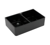 Villeroy & Boch V&B Évier double bac 80 x m avec garniture vidage, excentrique, noir pur Quantité:1
