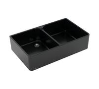 Villeroy & Boch V&B Évier double bac 90 x avec garniture et robinet, noir pur Quantité:1