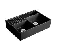 Villeroy & Boch V&B Évier double bac avec égouttoir, Exc., chromit C-plus Quantité:1