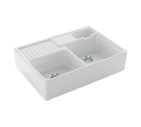 Villeroy & Boch V&B Évier double bac avec égouttoir, mitigeur, blanc alpin C-plus Quantité:1