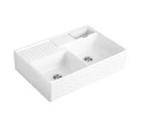 Villeroy & Boch V&B Évier double bac avec égouttoir, robinetterie, mosaïque Quantité:1