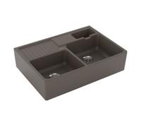 Villeroy & Boch V&B Évier double cuve avec égouttoir, mitigeur, timber C-plus Quantité:1