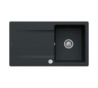 Villeroy & Boch V&B Évier encastré Siluet 50 Flat avec garniture vidage, excentrique, noir pur Quantité:1