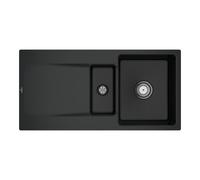 Villeroy & Boch V&B Évier encastré Siluet 60 R Flat avec garniture, commande manuelle, noir pur Quantité:1