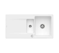Villeroy & Boch V&B Évier encastré Siluet 60 R Flat avec garniture vidage, excentrique, blanc pierre Quantité:1
