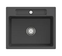 Villeroy & Boch V&B Évier encastré Siluet 60 S Flat avec garniture, commande manuelle, graphite Quantité:1