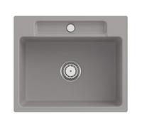 Villeroy & Boch V&B évier encastré Siluet 60 S Flat avec garniture de vidage, commande manuelle, fossil Quantité:1