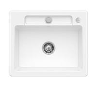 Villeroy & Boch V&B Évier encastré Siluet 60 S Flat avec garniture vidage, excentrique, blanc neige Quantité:1