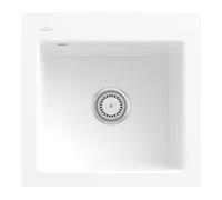Villeroy & Boch V&B évier encastré Subway 50 S Flat avec garniture de vidage, commande manuelle, blanc Quantité:1