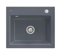 Villeroy & Boch V&B Évier encastré Subway 60 S Flat avec garniture vidage, commande excentrique, graphite Quantité:1