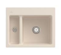 Villeroy & Boch V&B évier encastré Subway 60 XM Flat avec garniture de vidange, commande manuelle, ivoire Quantité:1