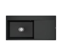 Villeroy & Boch V&B Évier encastré Subway Style 60 Flat gauche, avec garniture, pur noir Quantité:1