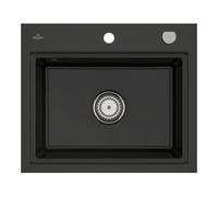 Villeroy & Boch V&B Évier encastré Subway Style 60 S Flat droite, avec garniture, noir pur Quantité:1