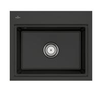 Villeroy & Boch V&B Évier encastré Subway Style 60 S Flat droite, avec garniture, pure black Quantité:1