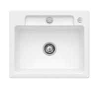 Villeroy & Boch V&B Évier Siluet 60 S avec vidage, rond avec excentrique, acier blanc C-plus Quantité:1