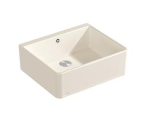 Villeroy & Boch V&B Évier simple bac 60 x m avec garniture vidage, excentrique, crema CeramicPlus Quantité:1