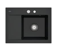 Villeroy & Boch V&B Évier Subway 45 Compact dr, avec garniture vidage, excentrique, noir pur Quantité:1