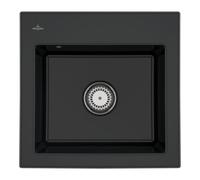 Villeroy & Boch V&B Évier Subway 50 S avec garniture vidage, commande manuelle, noir pur Quantité:1