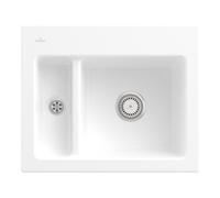 Villeroy & Boch V&B Évier Subway 60 XM avec garniture de vidage, mitigeur, blanc céramique CeramicPlus Quantité:1
