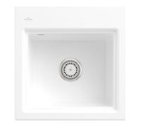 Villeroy & Boch V&B Évier Subway Style 50 S avec égouttoir, gauche, mitigeur, poignée, blanc C-plus Quantité:1