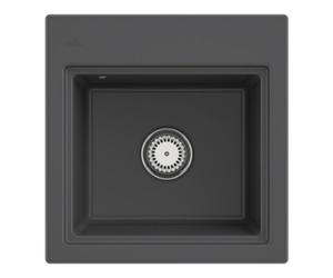 Villeroy & Boch V&B Évier Subway Style 50 S avec égouttoir gauche, set d’accessoires, gris C-plus Quantité:1
