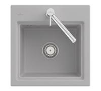 Villeroy & Boch V&B Évier Subway Style 50 S avec vidage, robinet, avec égouttoir, excentrique, gris C-plus Quantité:1
