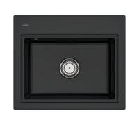 Villeroy & Boch V&B Évier Subway Style 60S avec vidage, robinet + grille, noir pur Quantité:1