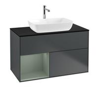 Villeroy & Boch V&B Finion 100 Meuble sous lavabo Éclairage mural Pl blanc mat Rg olive mat laqué bleu mat laqué Quantité:1