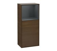 Villeroy & Boch V&B Finion Armoire latérale Éclairage mural 41,8x93,6cm, d, étag. sup. md bl. m, placage noyer Quantité:1
