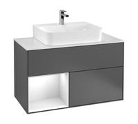 Villeroy & Boch V&B Finion Meuble sous lavabo 100 cm, Pl b m, Rég gauche, wal ven, si Gr m Lac Quantité:1