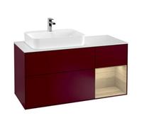 Villeroy & Boch V&B Finion Meuble sous lavabo 120 cm, blanc brillant, réglette droite, LED intégrée Quantité:1