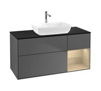 Villeroy & Boch V&B Finion Meuble sous lavabo 120 cm, bleu clair, porte battante, anthracite muret Quantité:1