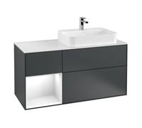 Villeroy & Boch V&B Finion Meuble sous lavabo 120 cm, éclairage mural, blanc mat, laqué, bleu moyen Quantité:1
