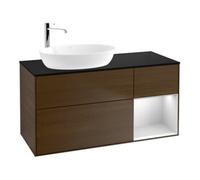 Villeroy & Boch V&B Finion Meuble sous-lavabo 120 cm, Pl bleu mat, Ray blanc mat Lac, noyer ven Quantité:1