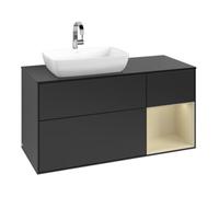 Villeroy & Boch V&B Finion Meuble sous lavabo 120 cm, placage blanc mat, rainure gris mat laqué, blanc mat laqué Quantité:1