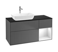 Villeroy & Boch V&B Finion Meuble sous lavabo 120cm, Pl b m, Éclairage mural, Lac Anthracite m Quantité:1