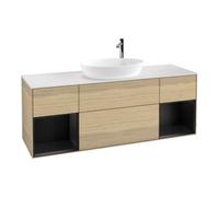 Villeroy & Boch V&B Finion Meuble sous lavabo 160 cm, blanc mat, réglette bleue mat, venin oa Quantité:1