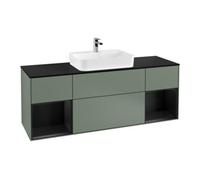 Villeroy & Boch V&B Finion Meuble sous lavabo 160 cm, placage bois, laque réglisse, laque olive Quantité:1