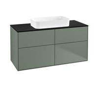 Villeroy & Boch V&B Finion Meuble sous lavabo avec éclairage mural 120x60,3x50,1 cm, bleu brillant, huile mat Quantité:1