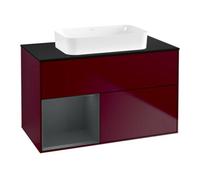 Villeroy & Boch V&B Finion Meuble sous lavabo Éclairage mural 100x60,3 cm, placard gauche md bl. avec Lac, Peo m Quantité:1