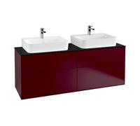 Villeroy & Boch V&B Finion Meuble sous lavabo Éclairage mural 160x60,3 cm, plaq. abd. bleu mat, Peony Quantité:1