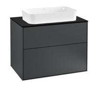 Villeroy & Boch V&B Finion Meuble sous lavabo Éclairage mural 80x60,3 cm, plaque habillage bleue m, bleu m Lac Quantité:1